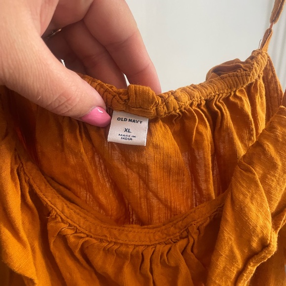 Old Navy Orange Ruched Ruffled Camisole - Picture 3 of 3